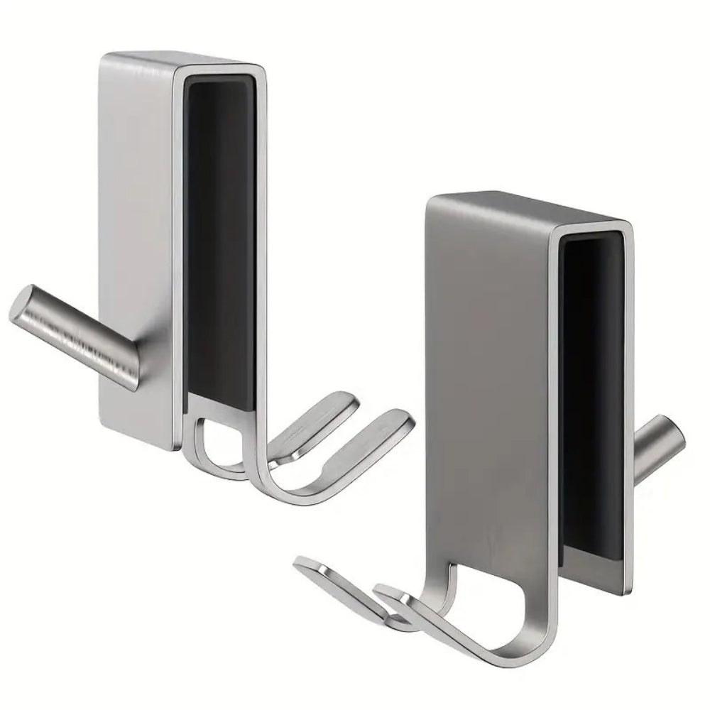 Stainless Steel Over-Door Double Robe Hooks