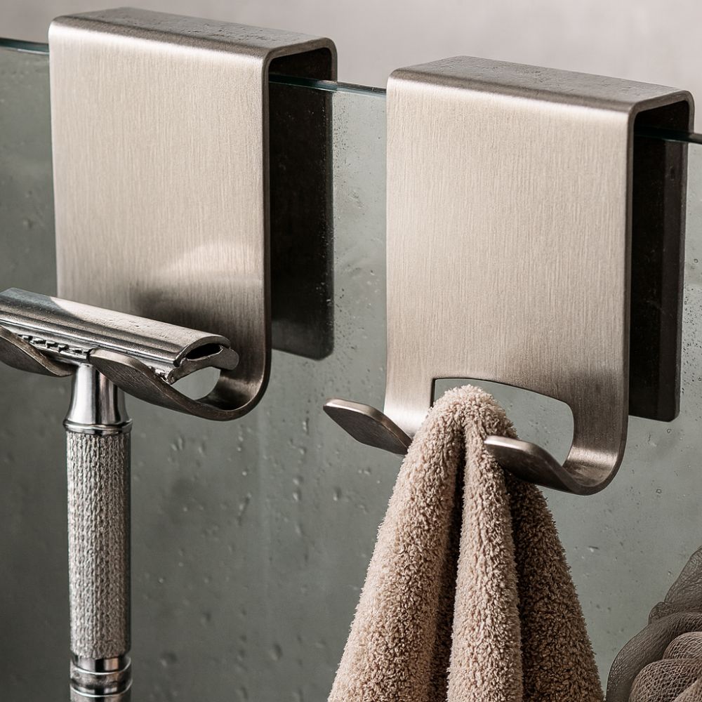 Stainless Steel Over-Door Double Robe Hooks