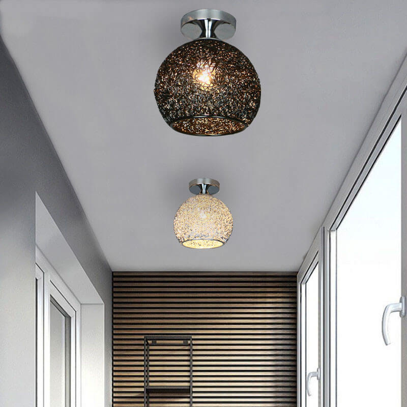 Textured Aluminum Dome Ceiling Light Sphere
