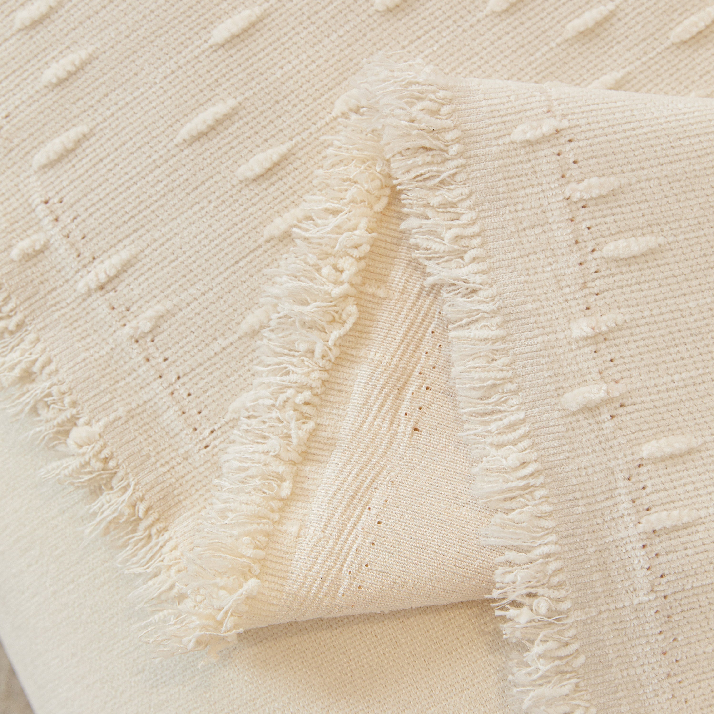 Textured Chenille Sofa Cover with Fringe Trim
