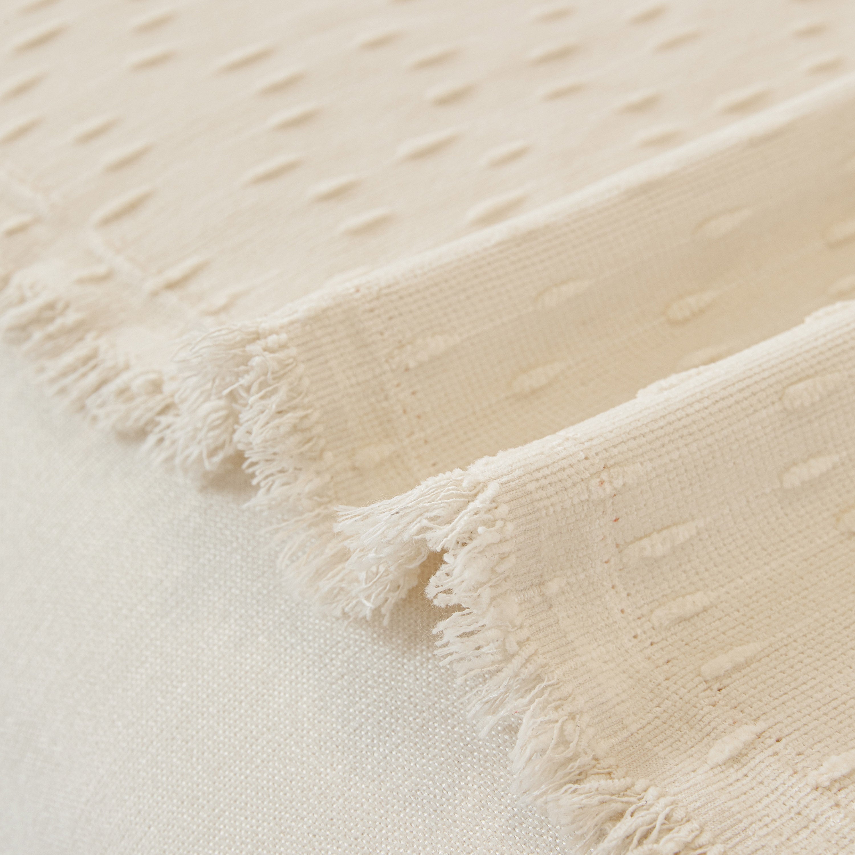 Textured Chenille Sofa Cover with Fringe Trim