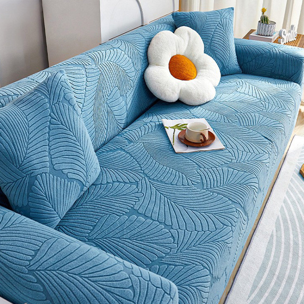 Textured Leaf Jacquard Stretch Sofa Slipcover