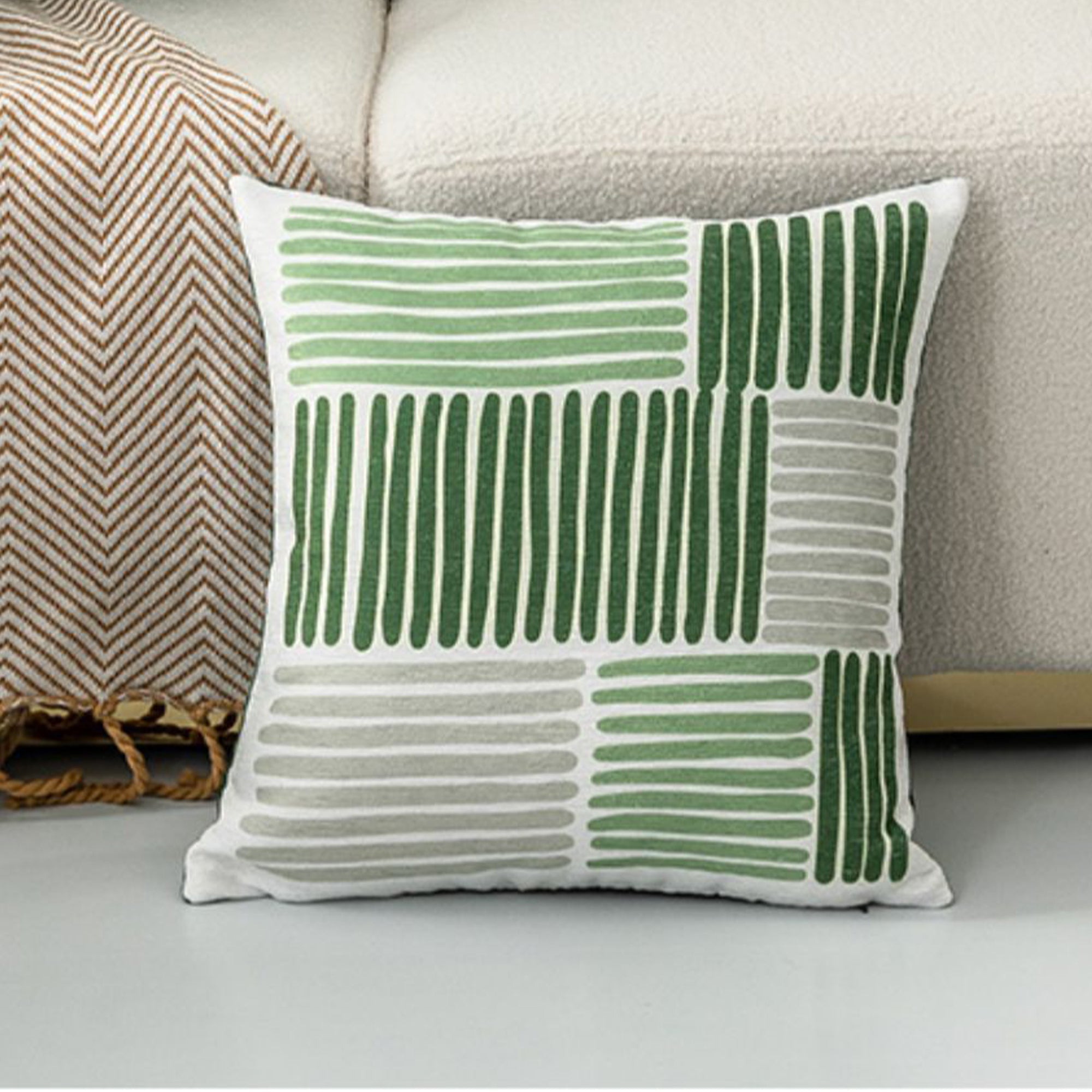 Textured Pillow Cover with Modern Patterns