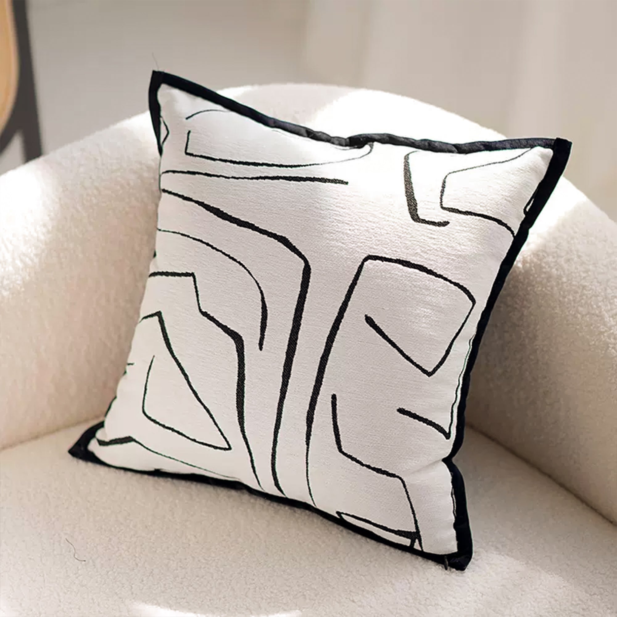 Textured Pillow Cover with Modern Patterns