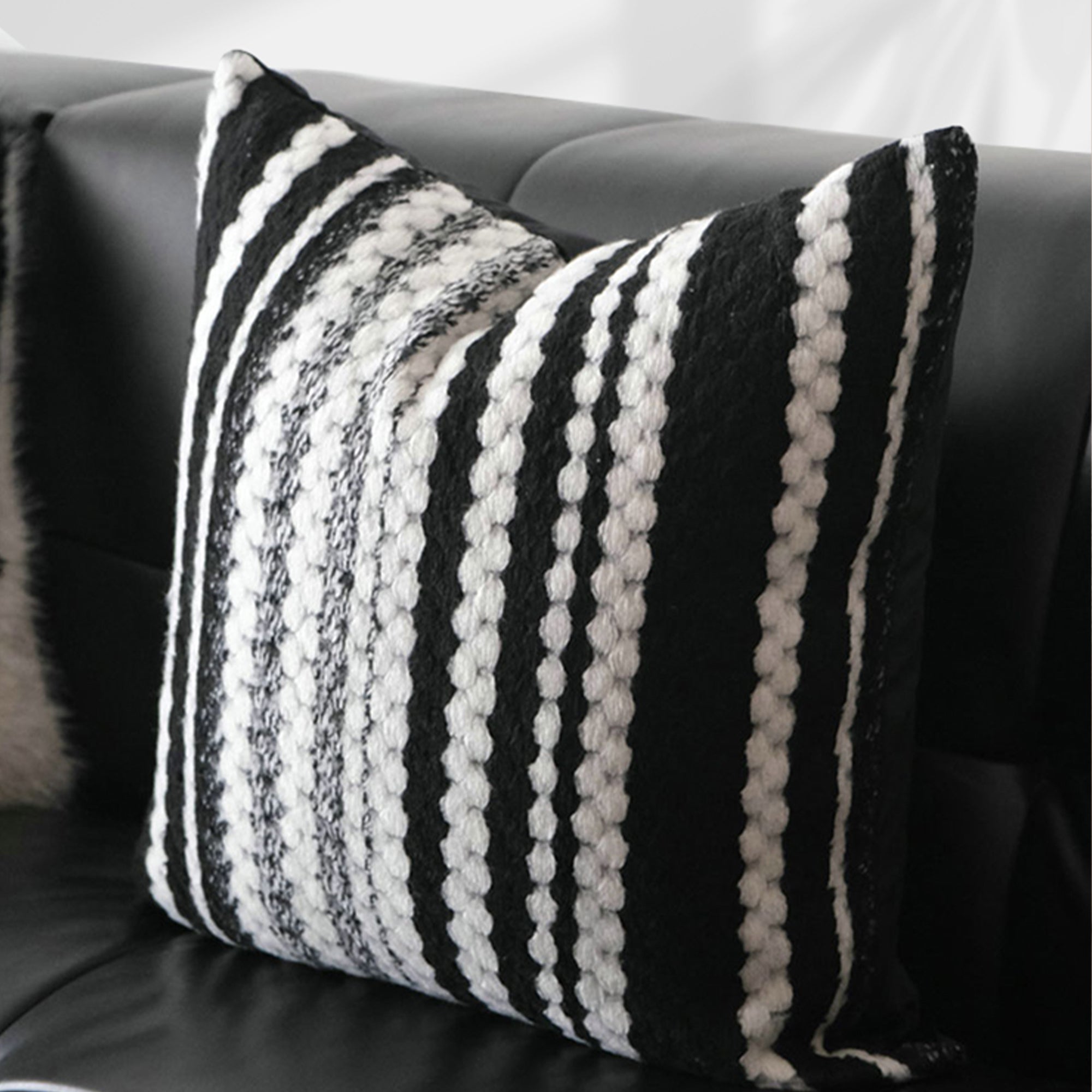 Textured Pillow Cover with Modern Patterns