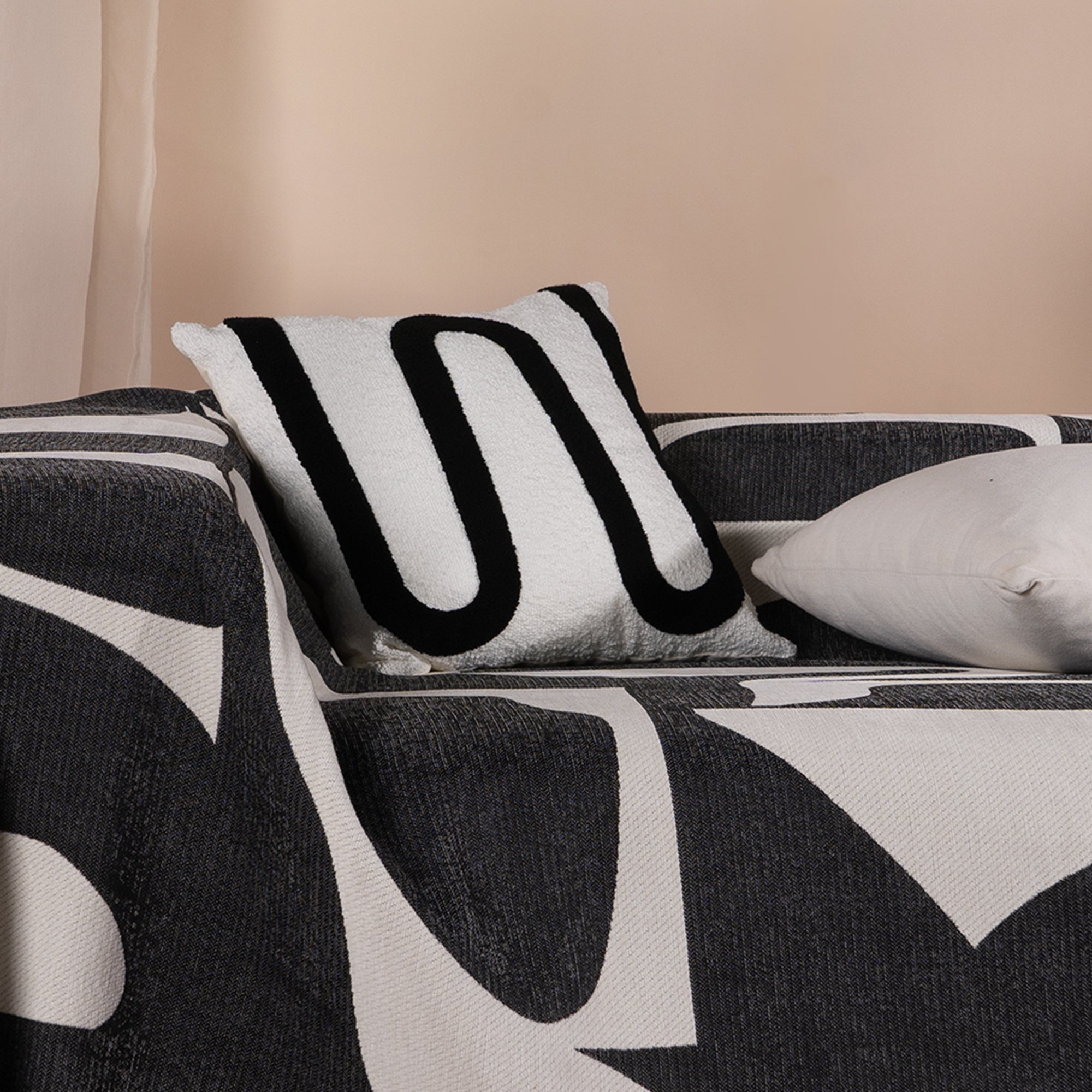 Textured Pillow Cover with Modern Patterns