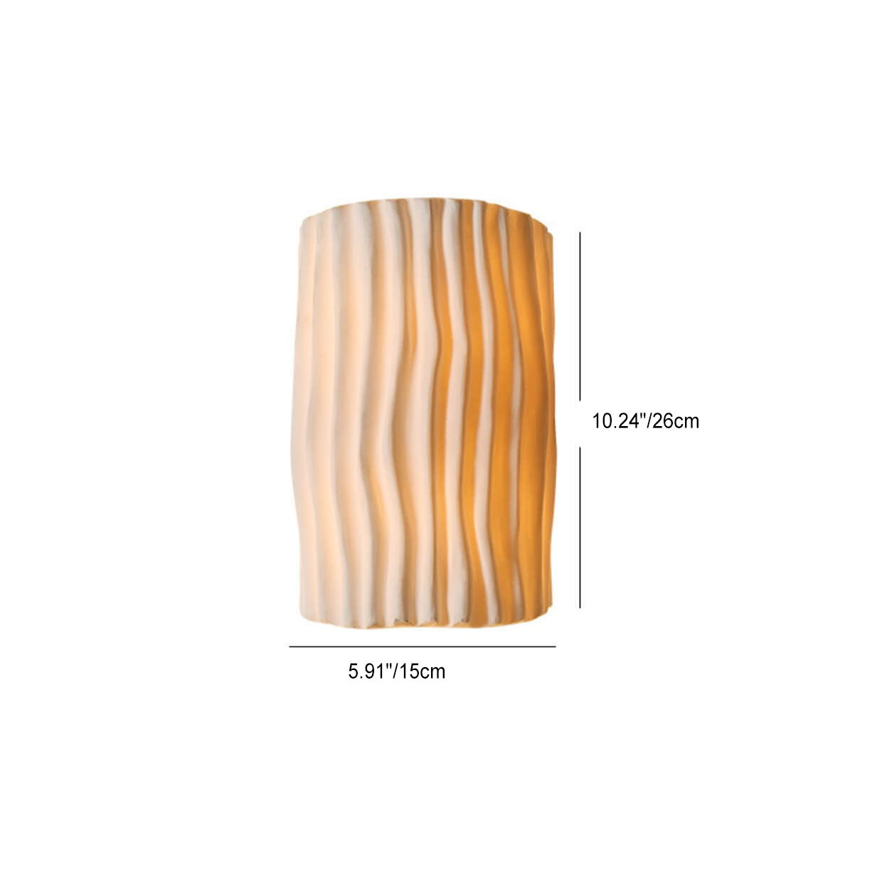 Textured Resin Wave Wall Sconce with LED Glow
