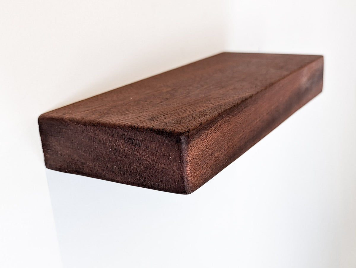 Thick Mahogany Floating Shelf in 6" to 10" lengths