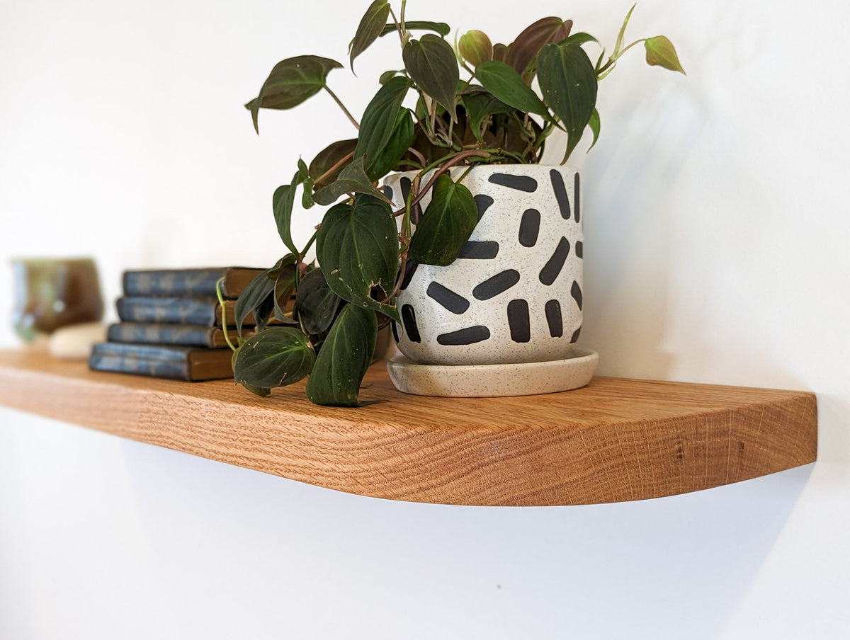 Thick Mahogany Floating Shelf with Rounded Corners