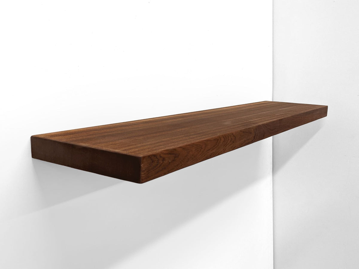 Thick Mahogany Floating Shelves in 60" to 84" lengths