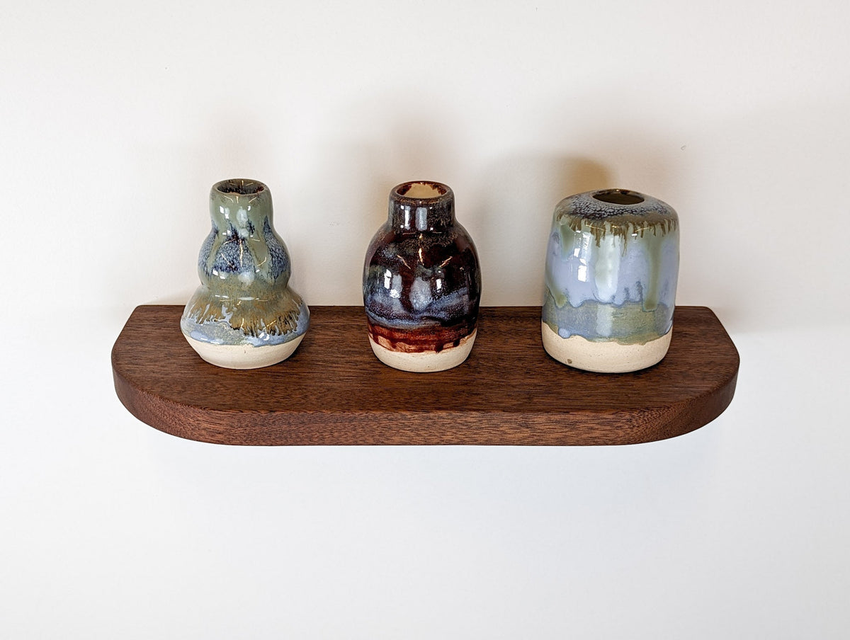 Thin Mahogany Floating Shelf with Rounded Corners