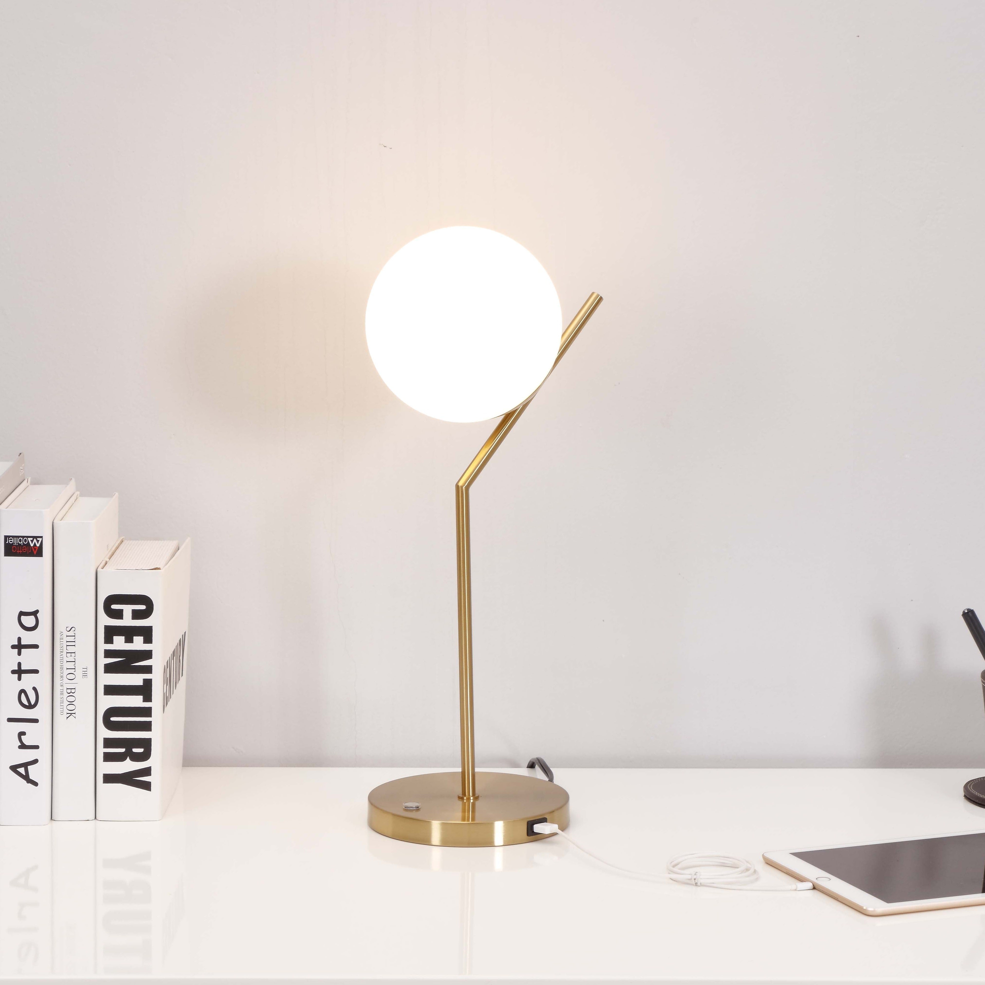 Touch Dimmable Table Lamp with Glass Globe