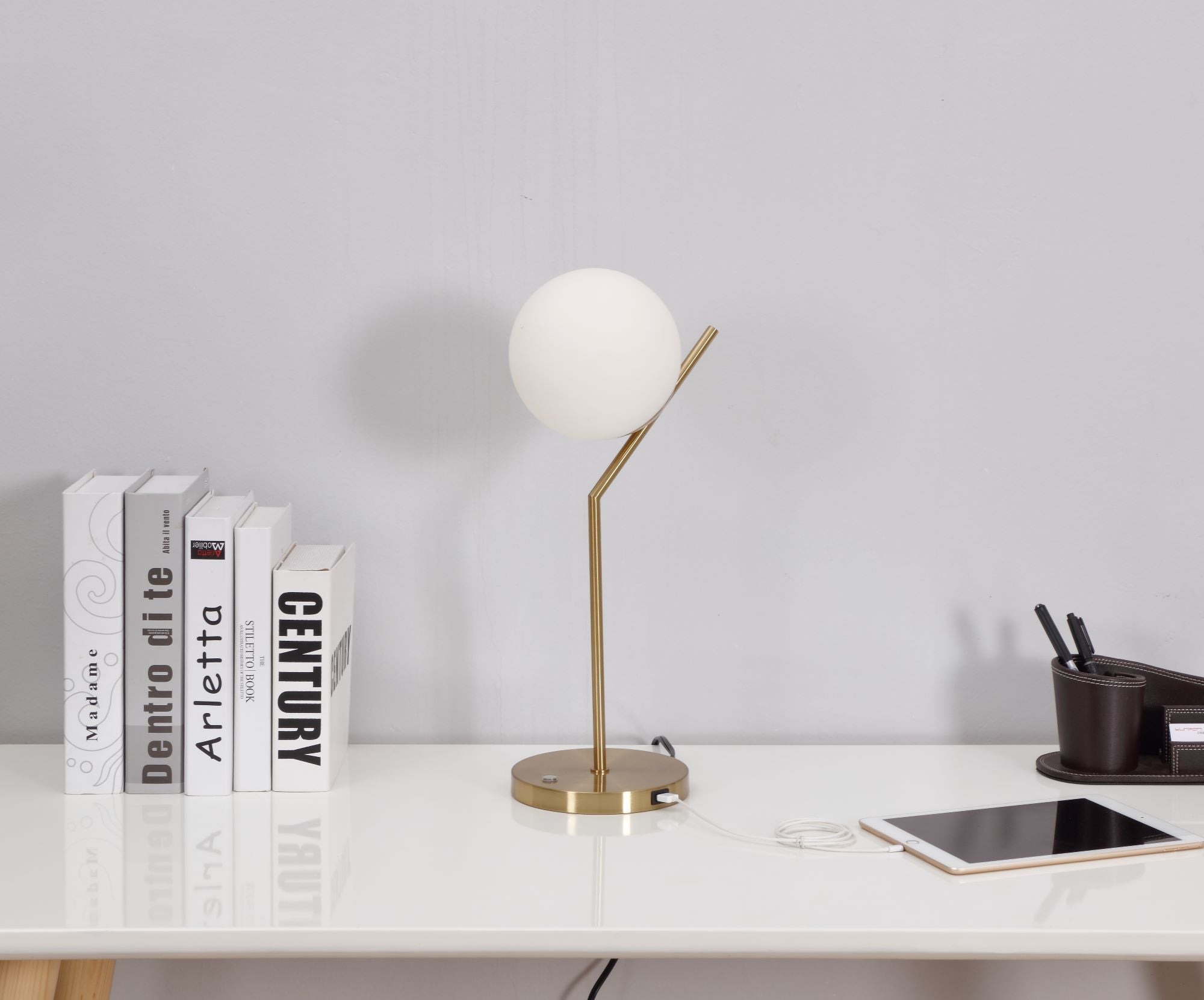 Touch Dimmable Table Lamp with Glass Globe