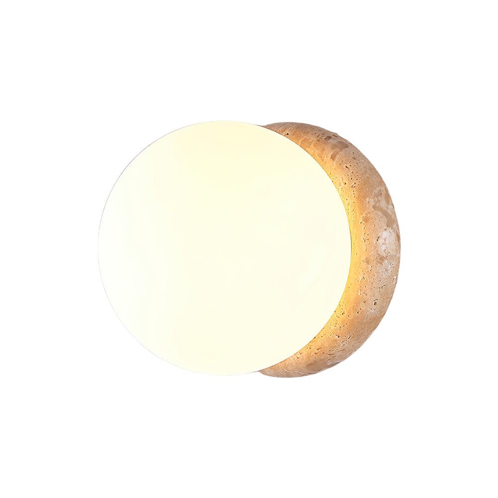 Travertine Globe Wall Sconce with Warm Glow