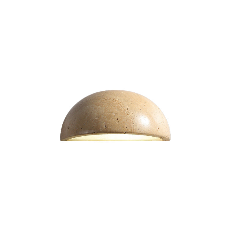 Travertine Wall Sconce with Curved LED Glow
