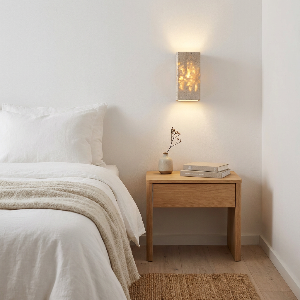 Travertine Wall Sconce with Warm Up Down Glow
