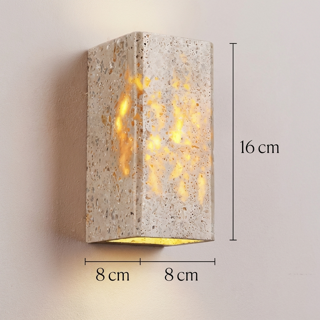 Travertine Wall Sconce with Warm Up Down Glow