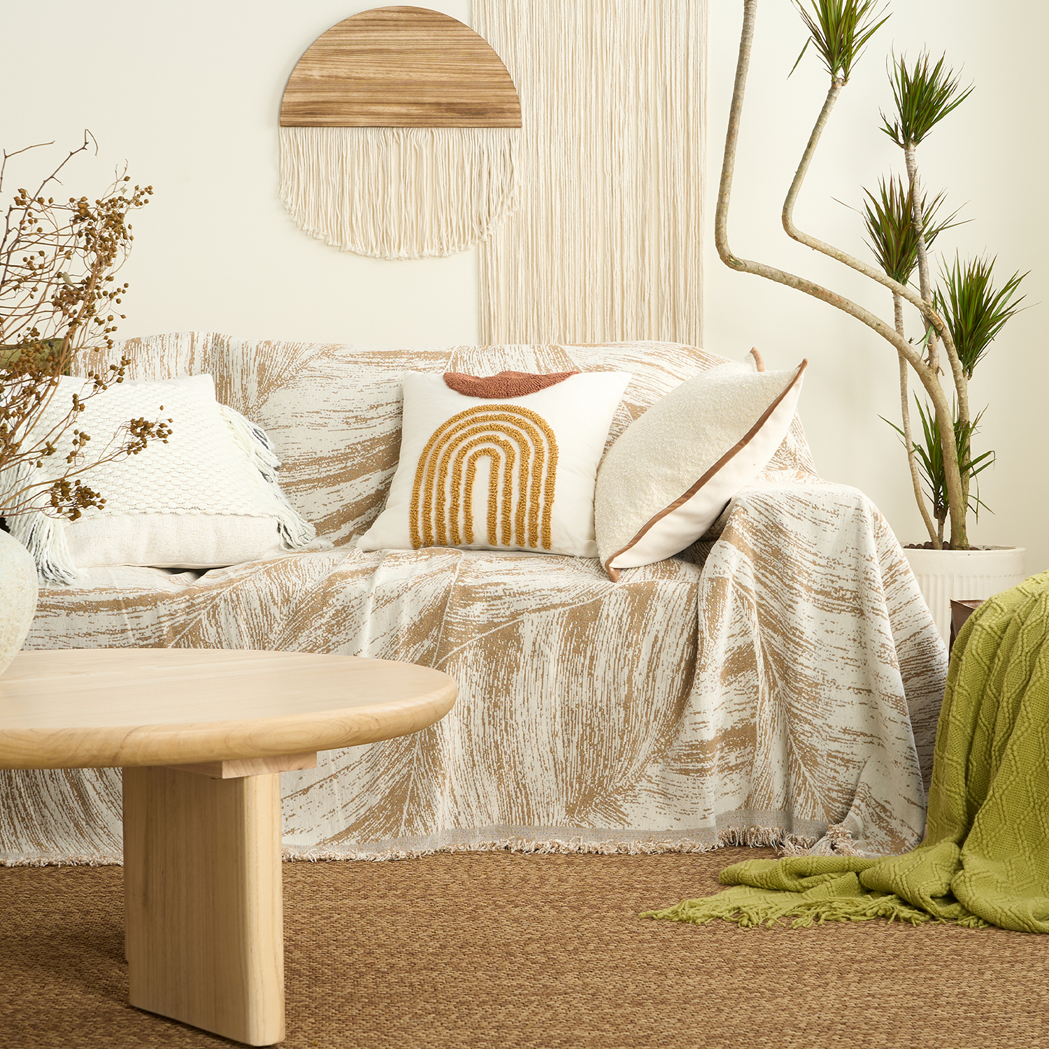 Tufted Arch Cushion Cover with Raised Texture