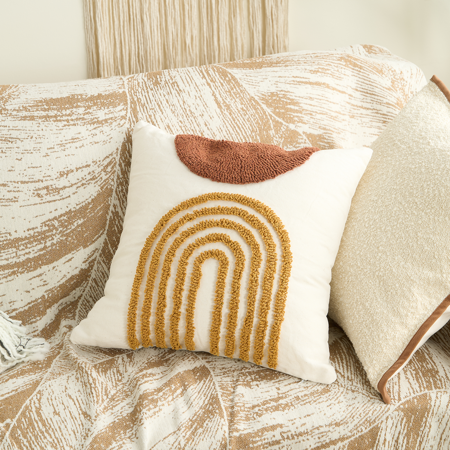 Tufted Arch Cushion Cover with Raised Texture