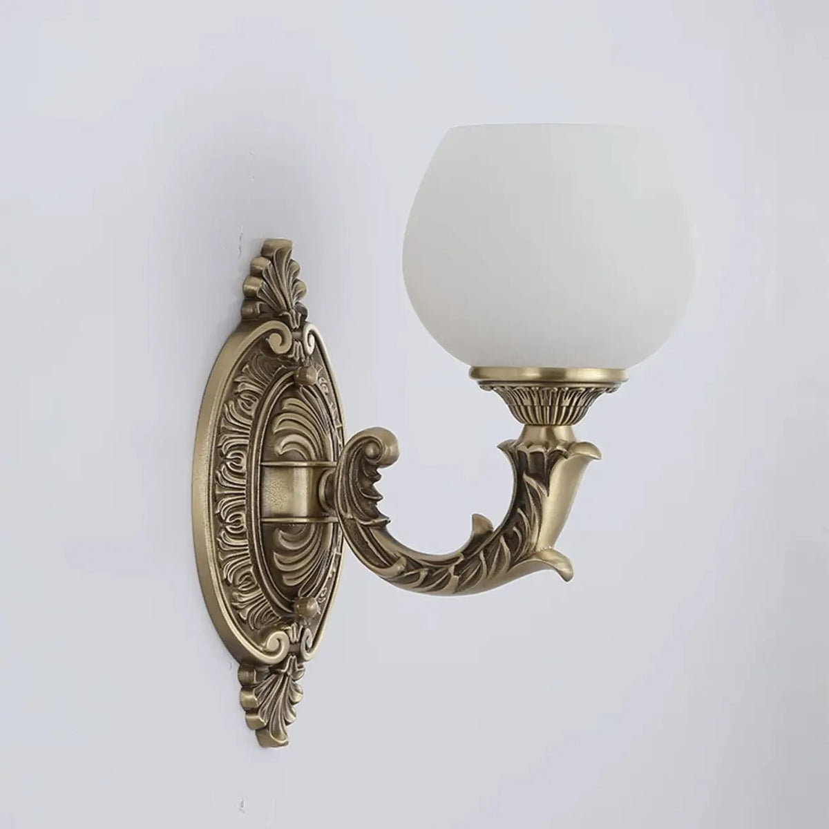 Vintage Brass Lotus Glass Shade Wall Sconce Light - HomeyFad