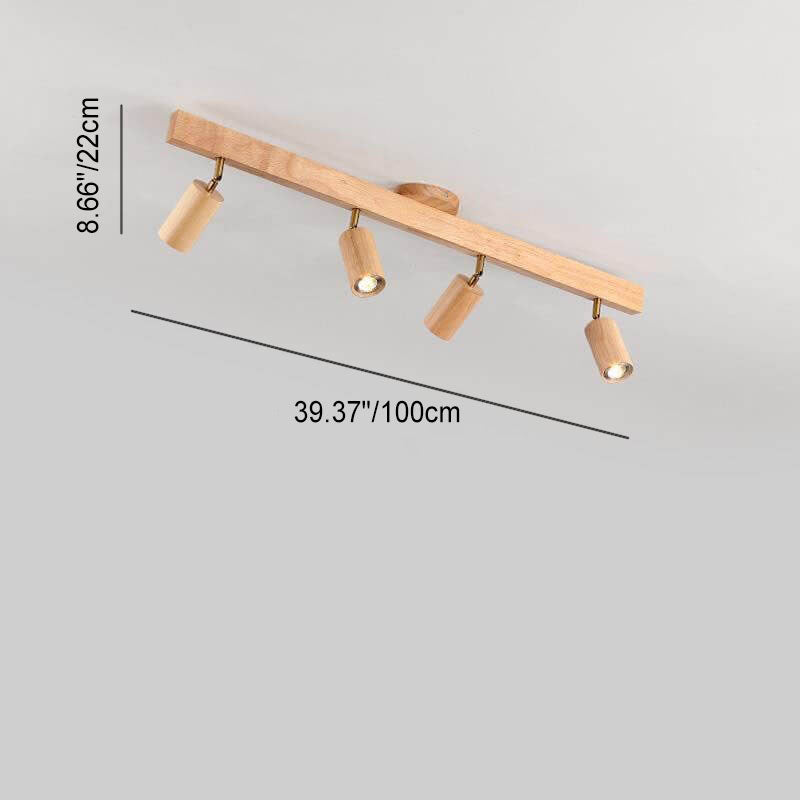 Wood Beam Track Ceiling Light Multi Head