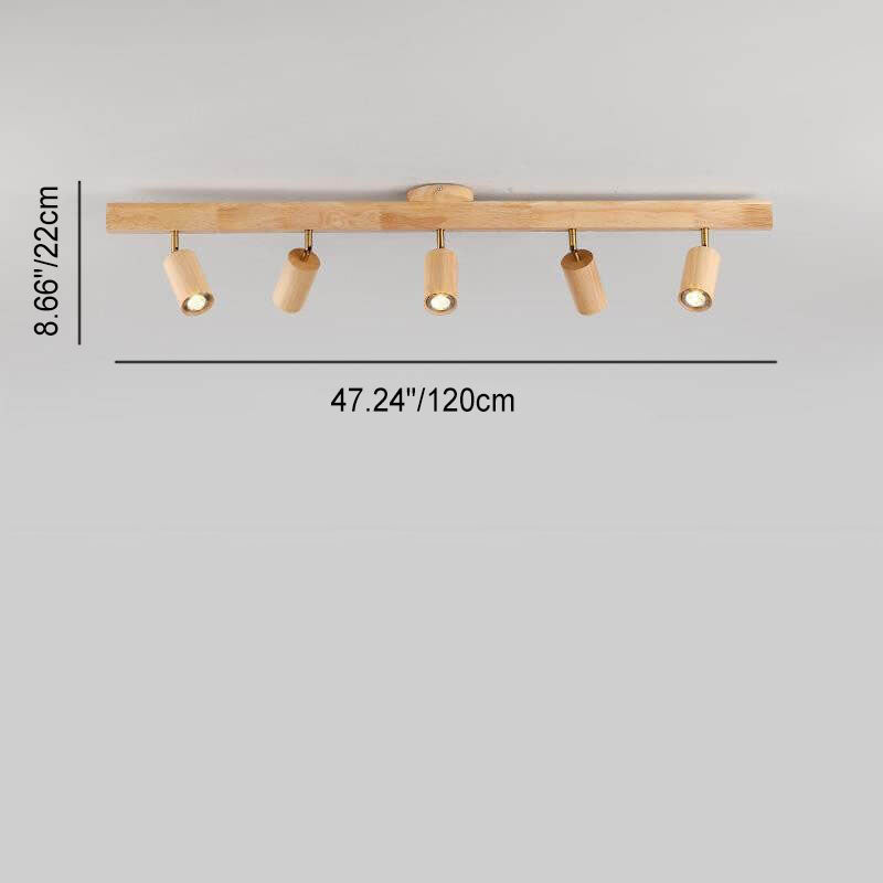 Wood Beam Track Ceiling Light Multi Head