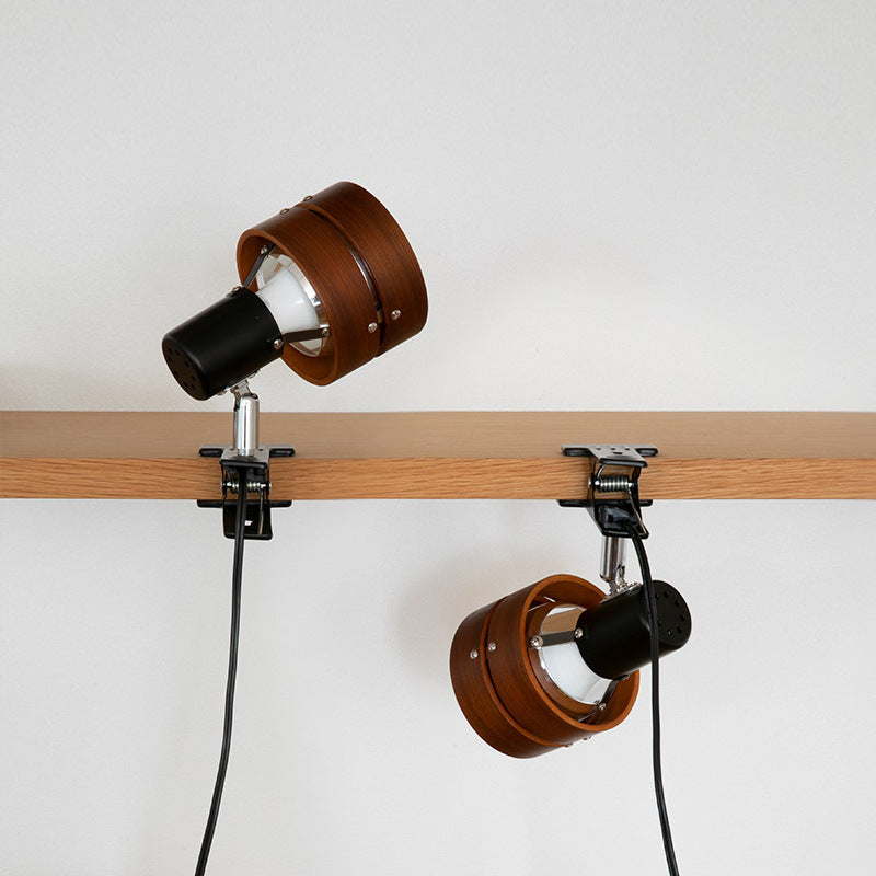 Wood Clip-On Spotlight with Adjustable Head