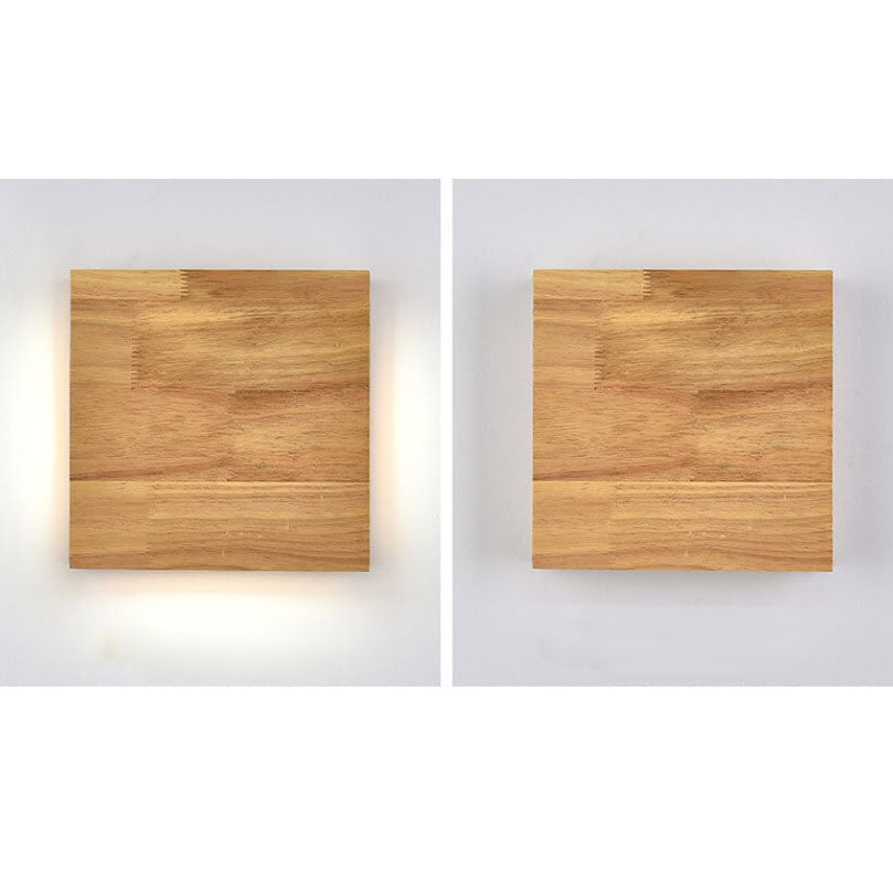 Wood Panel LED Wall Light with Side Glow