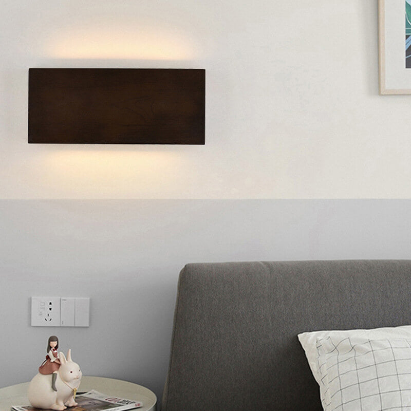 Wood Panel LED Wall Light with Side Glow