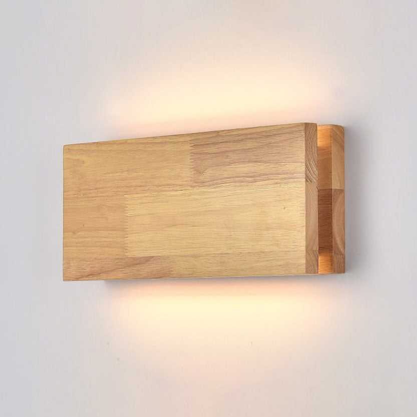 Wood Panel LED Wall Light with Side Glow