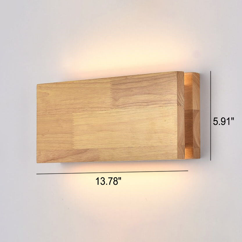 Wood Panel LED Wall Light with Side Glow