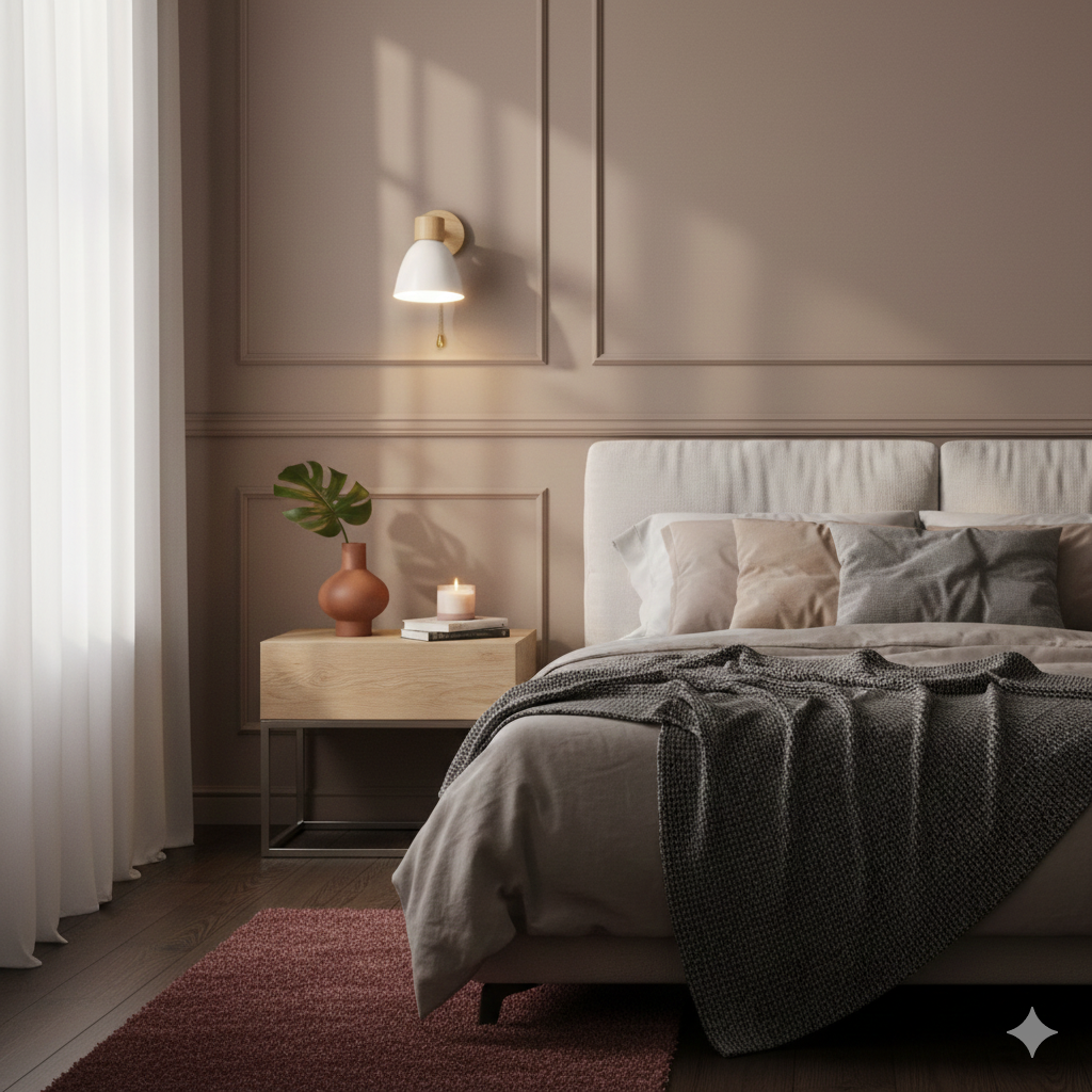 Wood and Metal Cone Wall Sconce with Switch