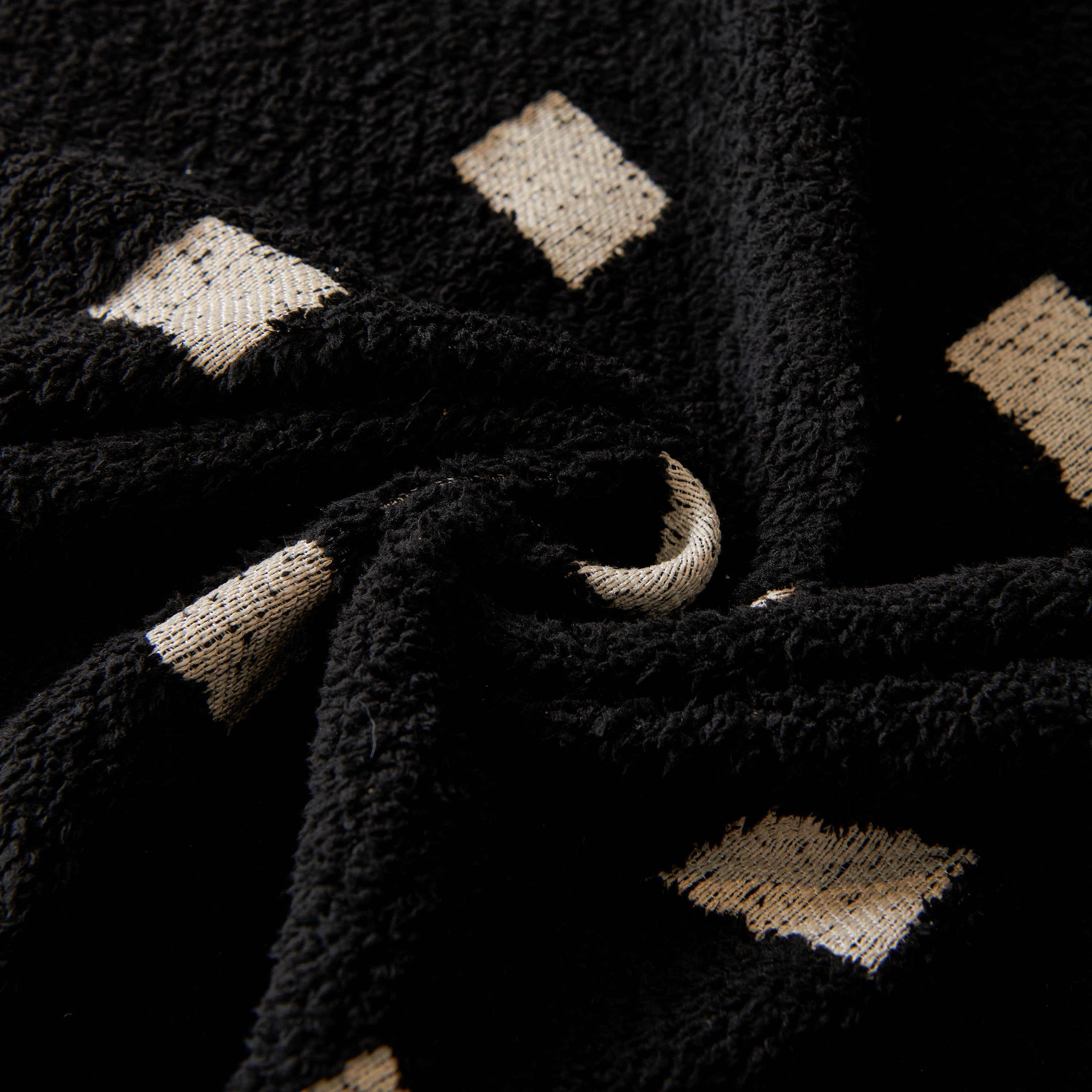 Woven Chenille Sofa Throw with Square Pattern