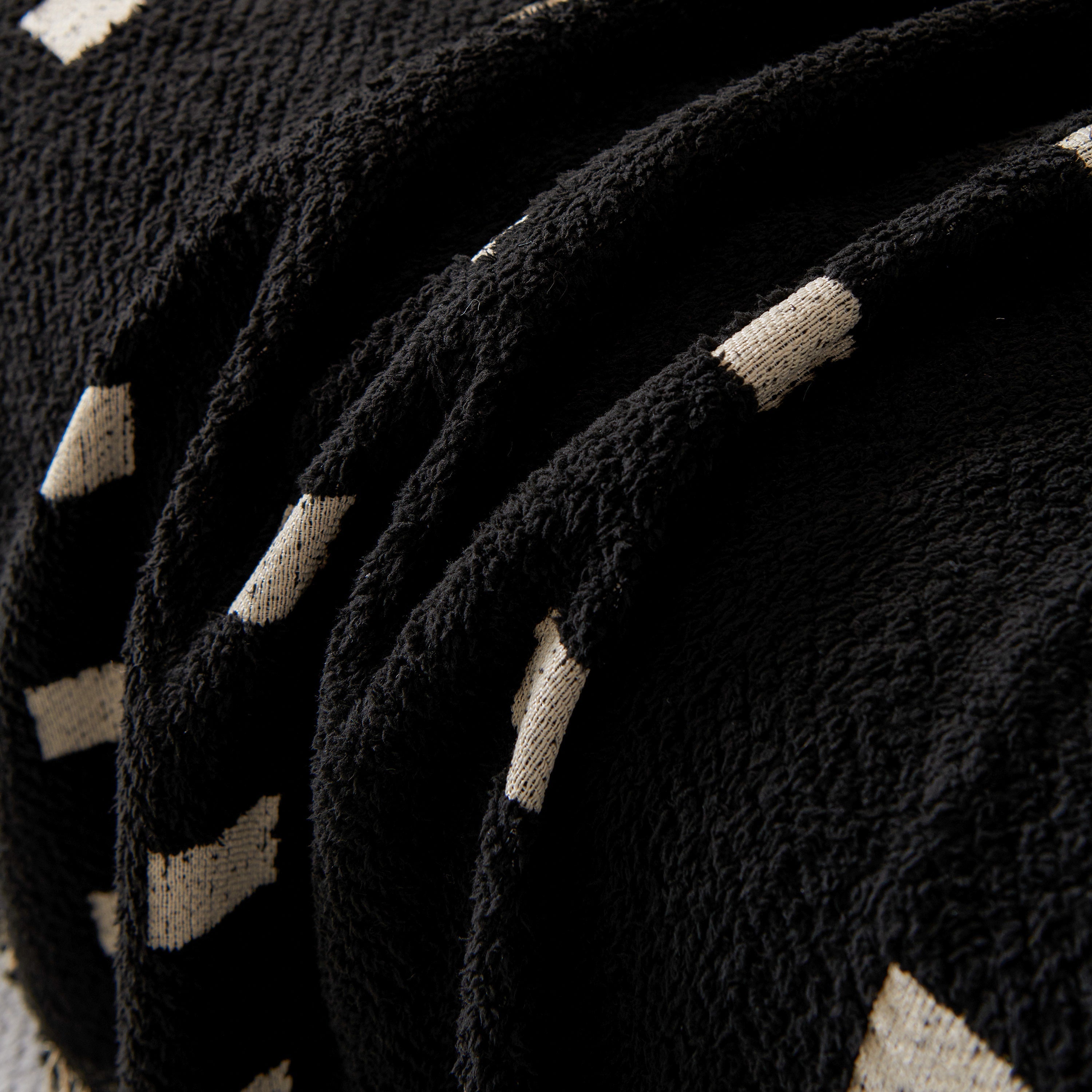 Woven Chenille Sofa Throw with Square Pattern