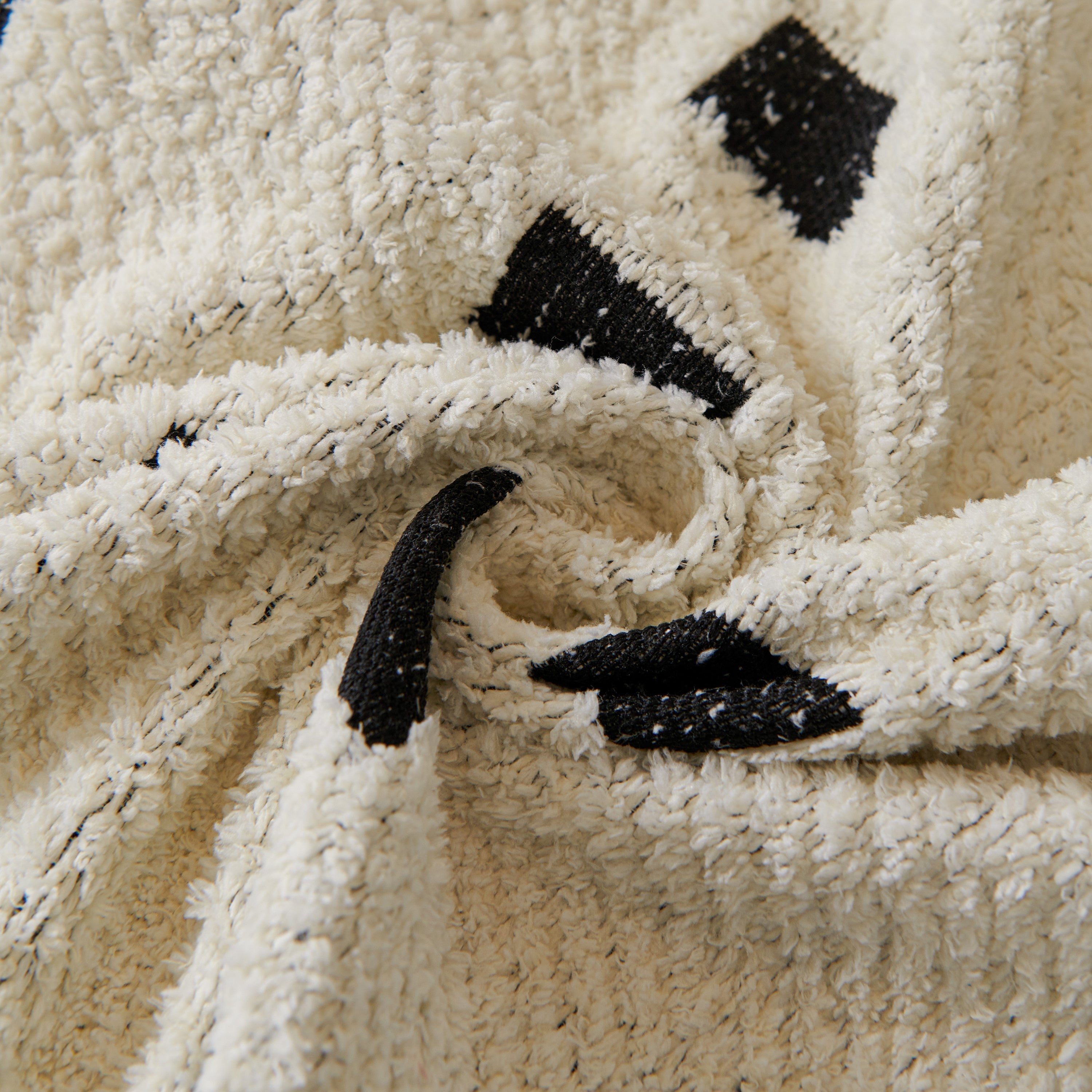 Woven Chenille Sofa Throw with Square Pattern