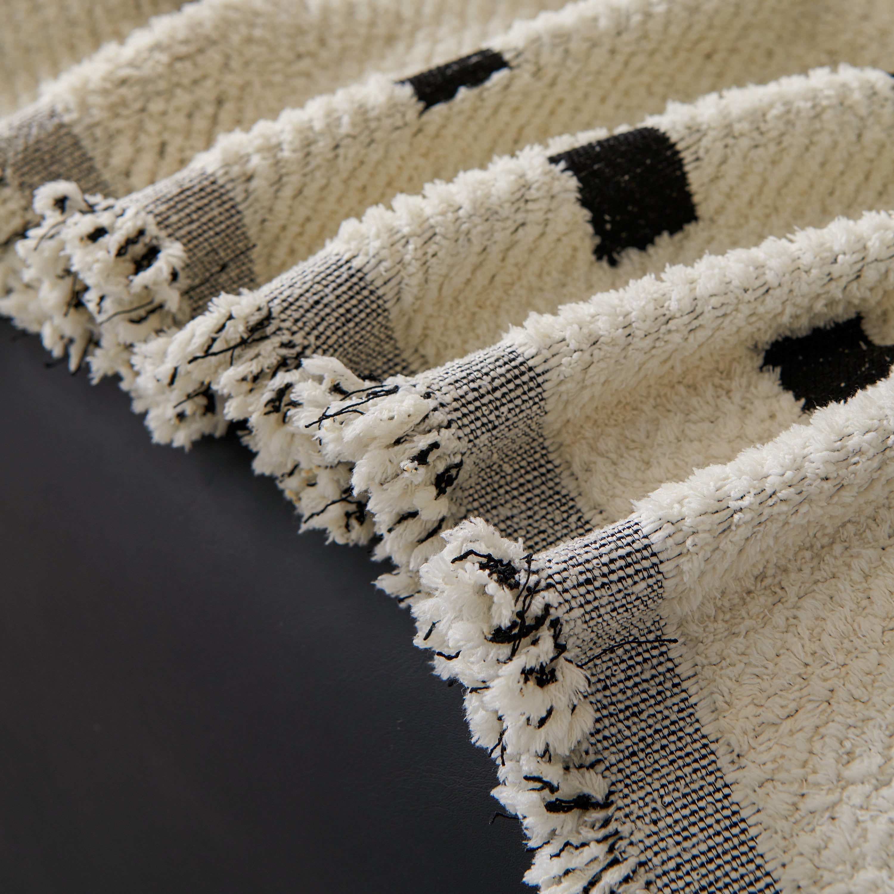 Woven Chenille Sofa Throw with Square Pattern