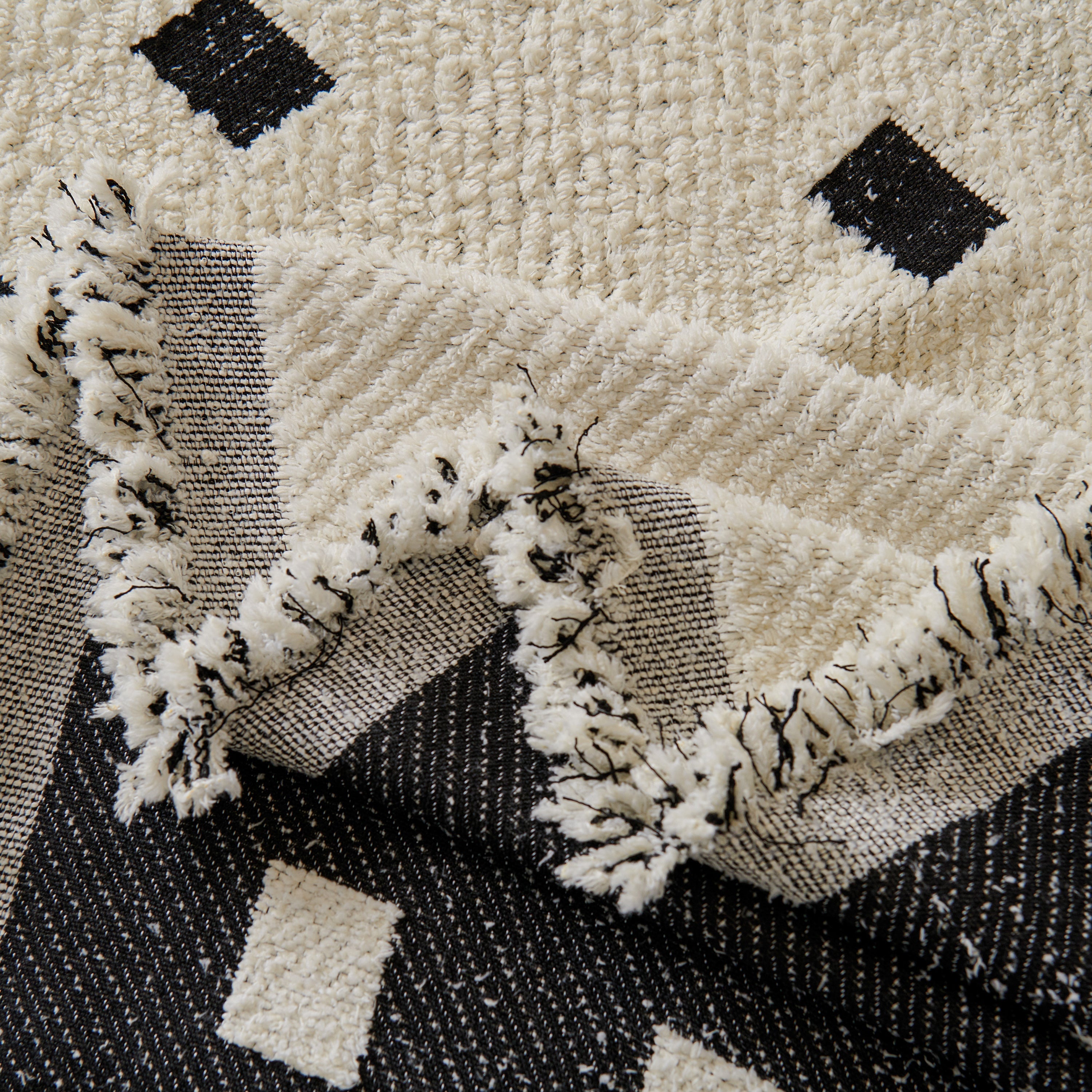 Woven Chenille Sofa Throw with Square Pattern
