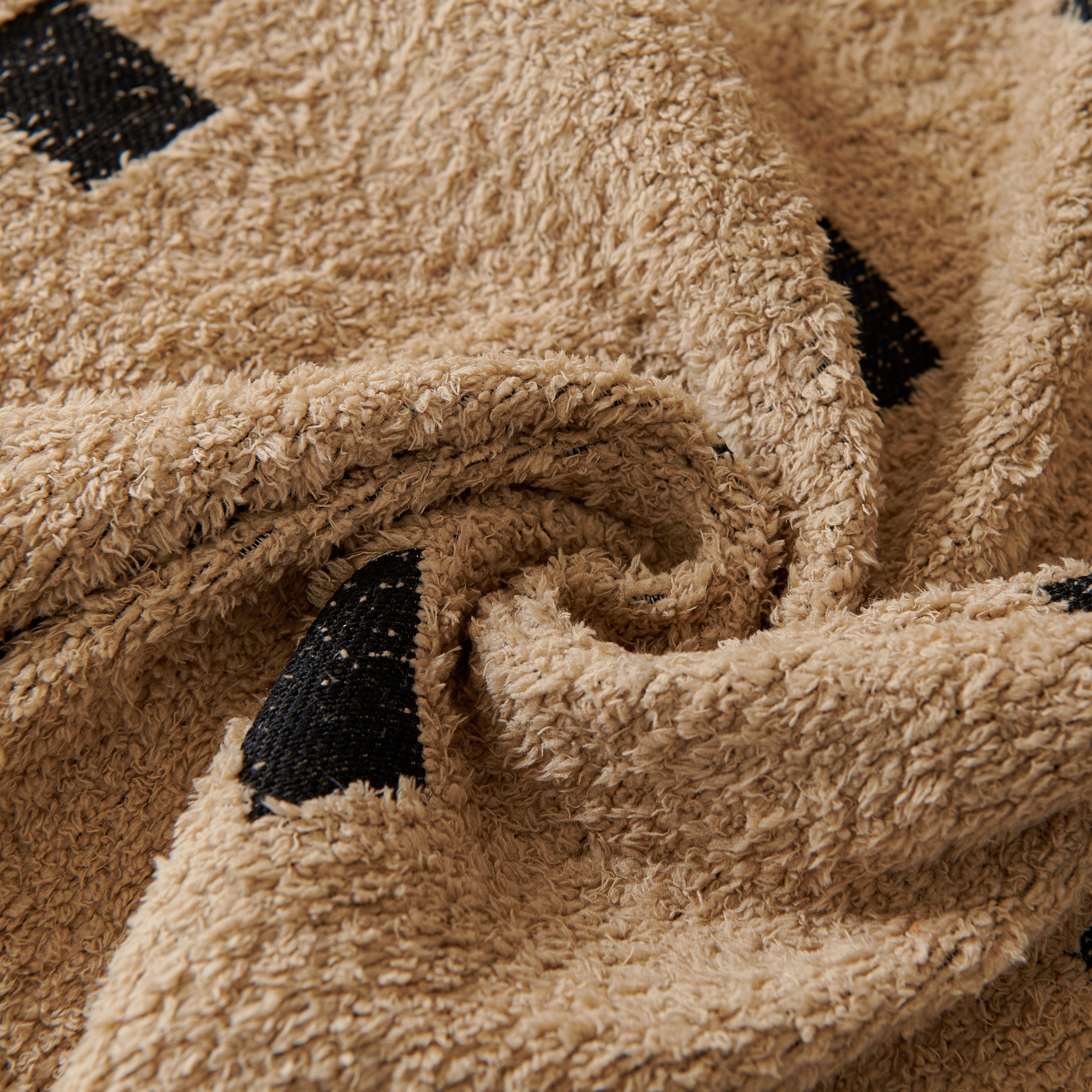 Woven Chenille Sofa Throw with Square Pattern