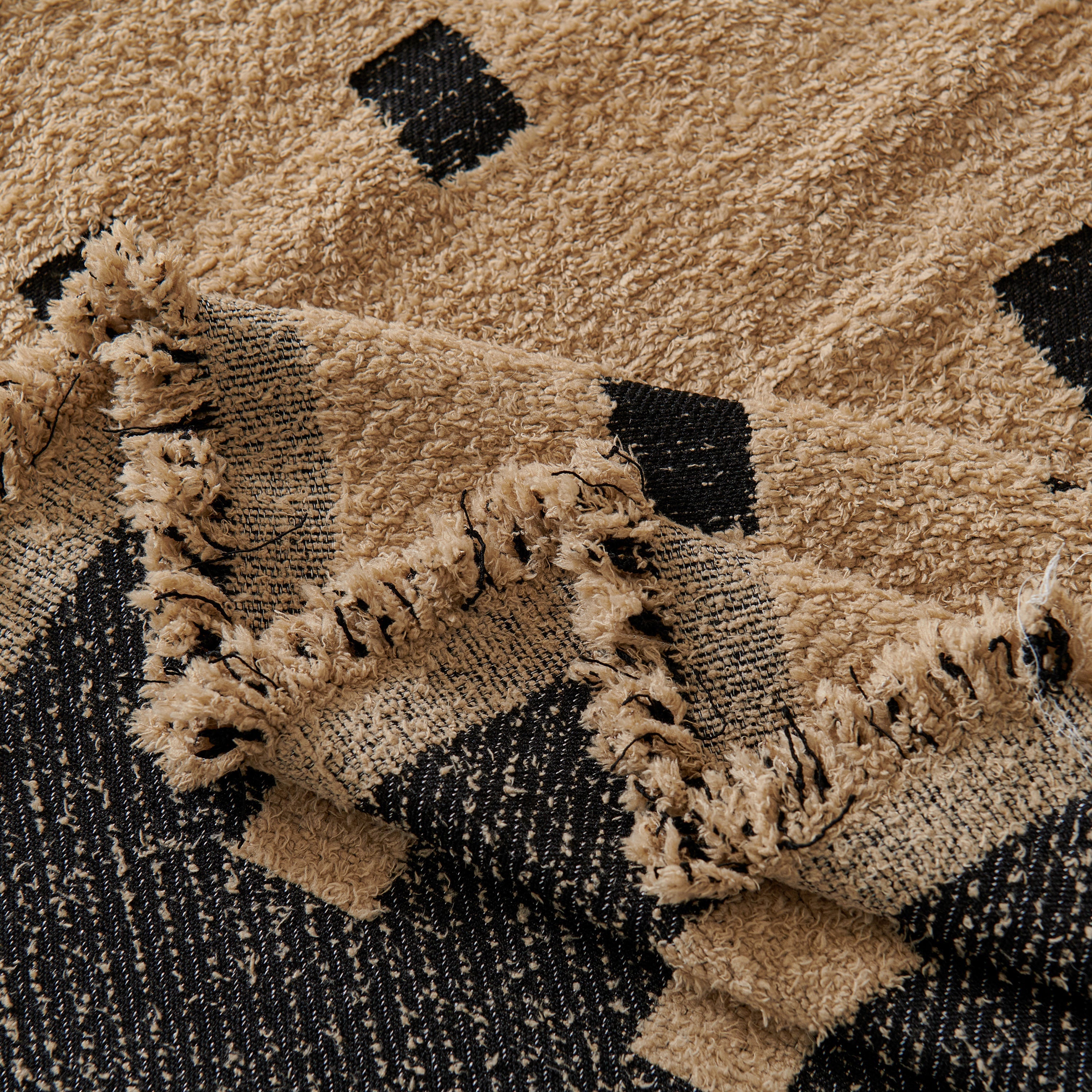 Woven Chenille Sofa Throw with Square Pattern
