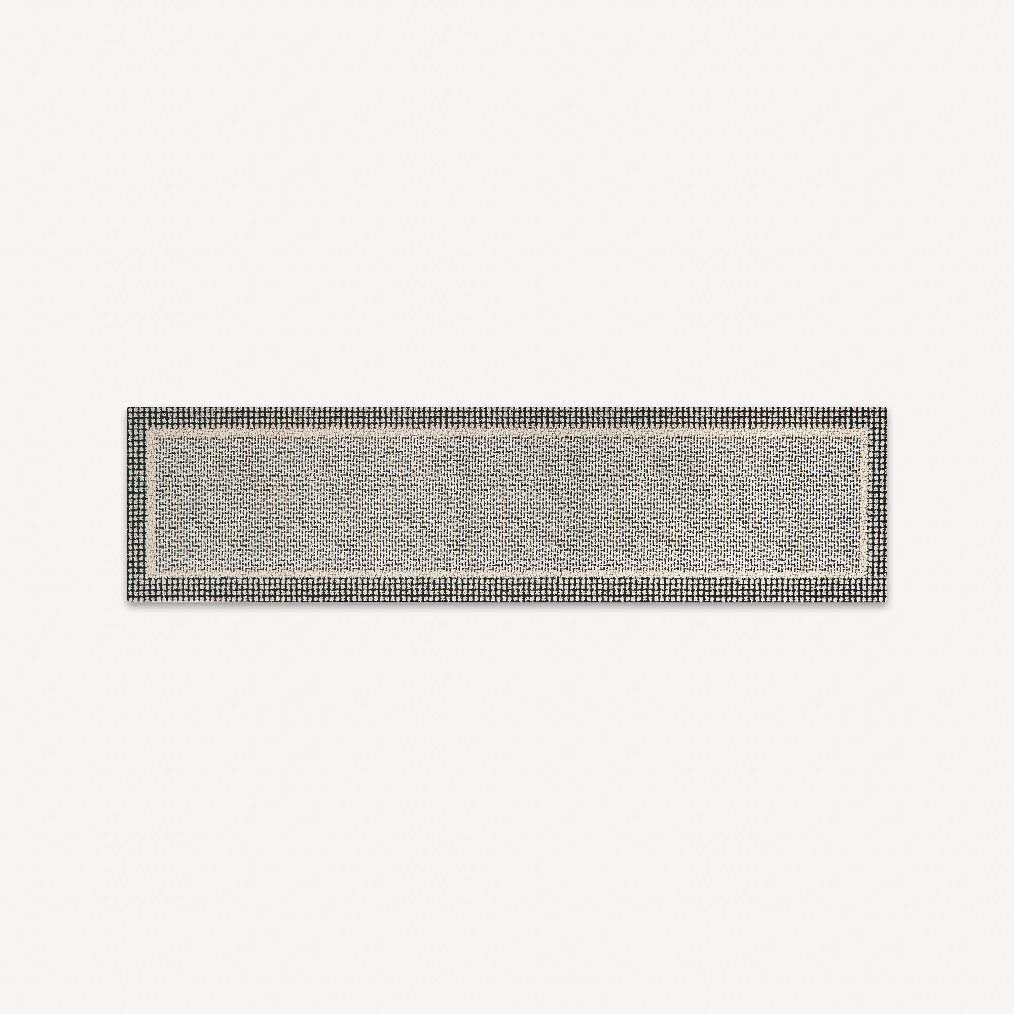 Woven Runner Rug with Bold Contrasting Border