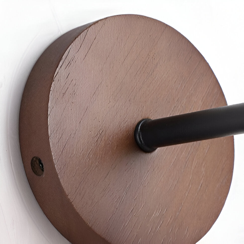 Travertine Cone Wall Sconce with Wood Base