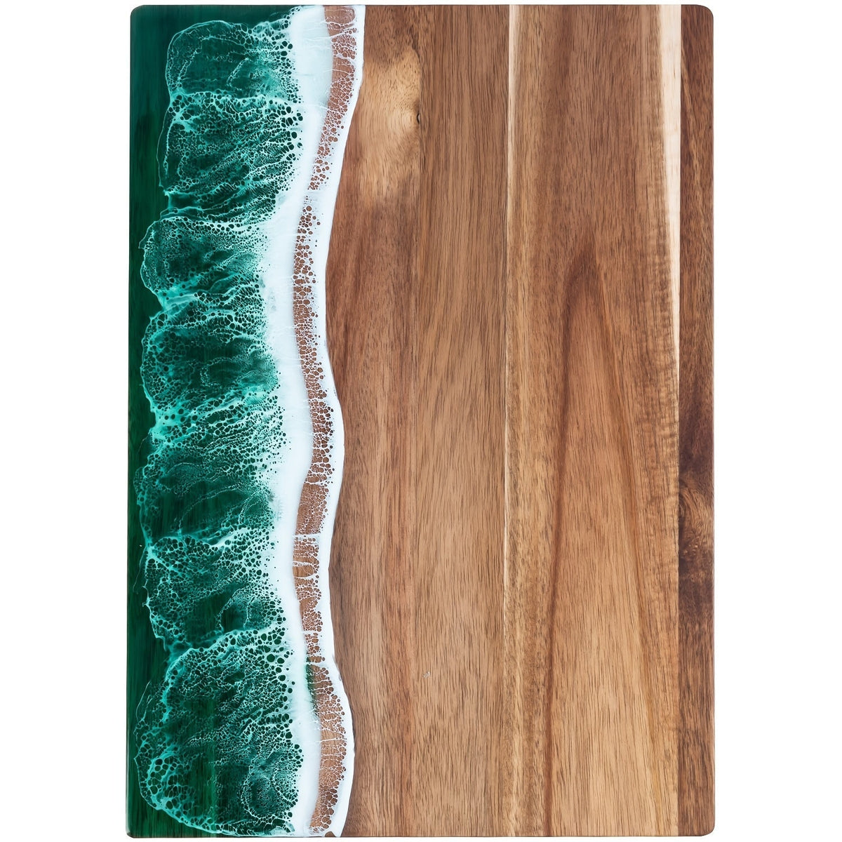 Acacia Wood Resin Chopping Board With Ocean Inlay For Serving And Cutting - Image 6