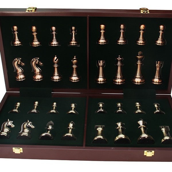 Acrylic Pieces Large Metal Chess Set - Image 6