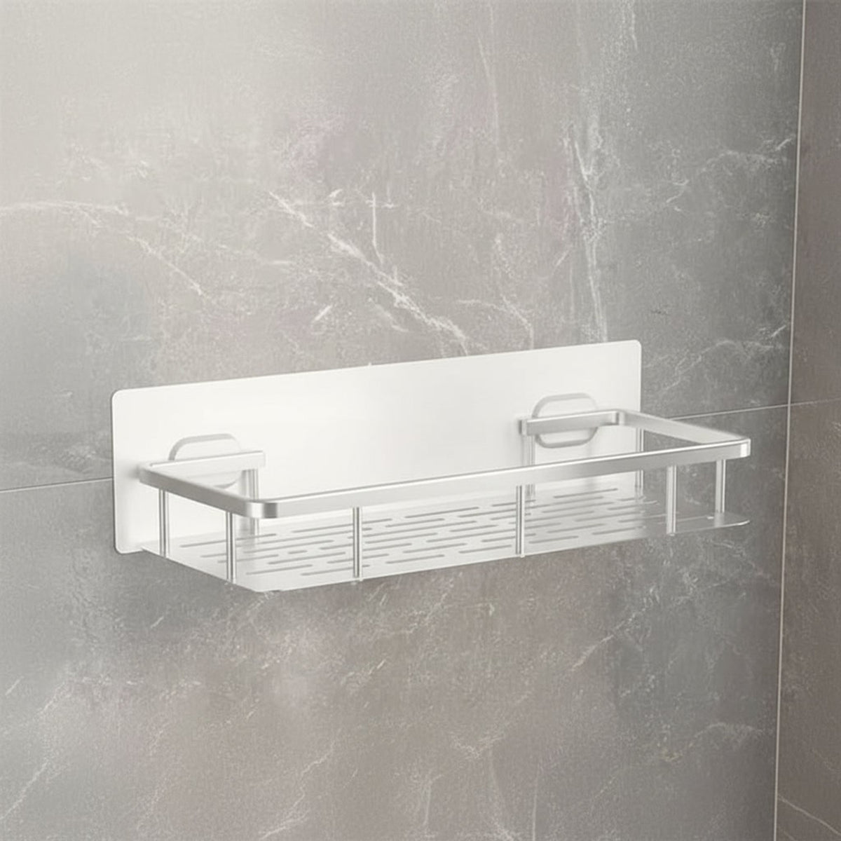 Adhesive Bathroom Shelf Drill-Free Stainless Steel Shower Caddy For Shampoo And Toiletries - Image 3