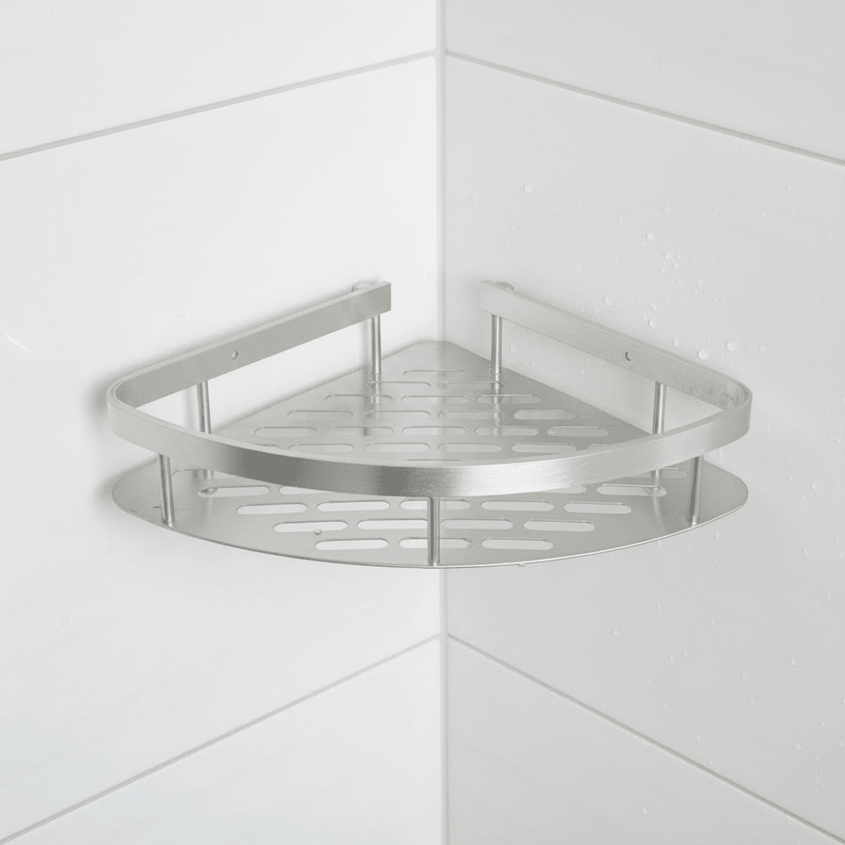 Adhesive Bathroom Shelf Drill-Free Stainless Steel Shower Caddy For Shampoo And Toiletries - Image 11