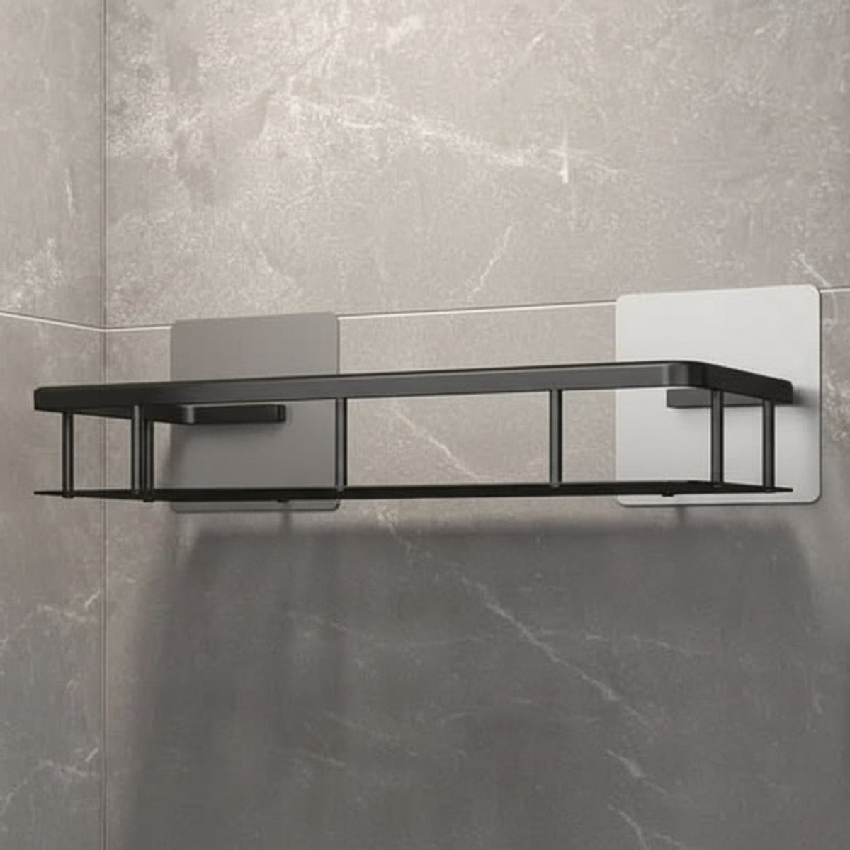 Adhesive Bathroom Shelf Drill-Free Stainless Steel Shower Caddy For Shampoo And Toiletries - Image 2