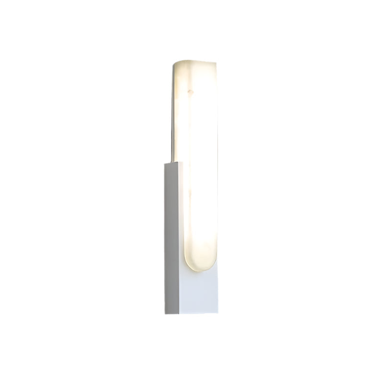 Modern Alabaster Wall Sconce with Brass Frame