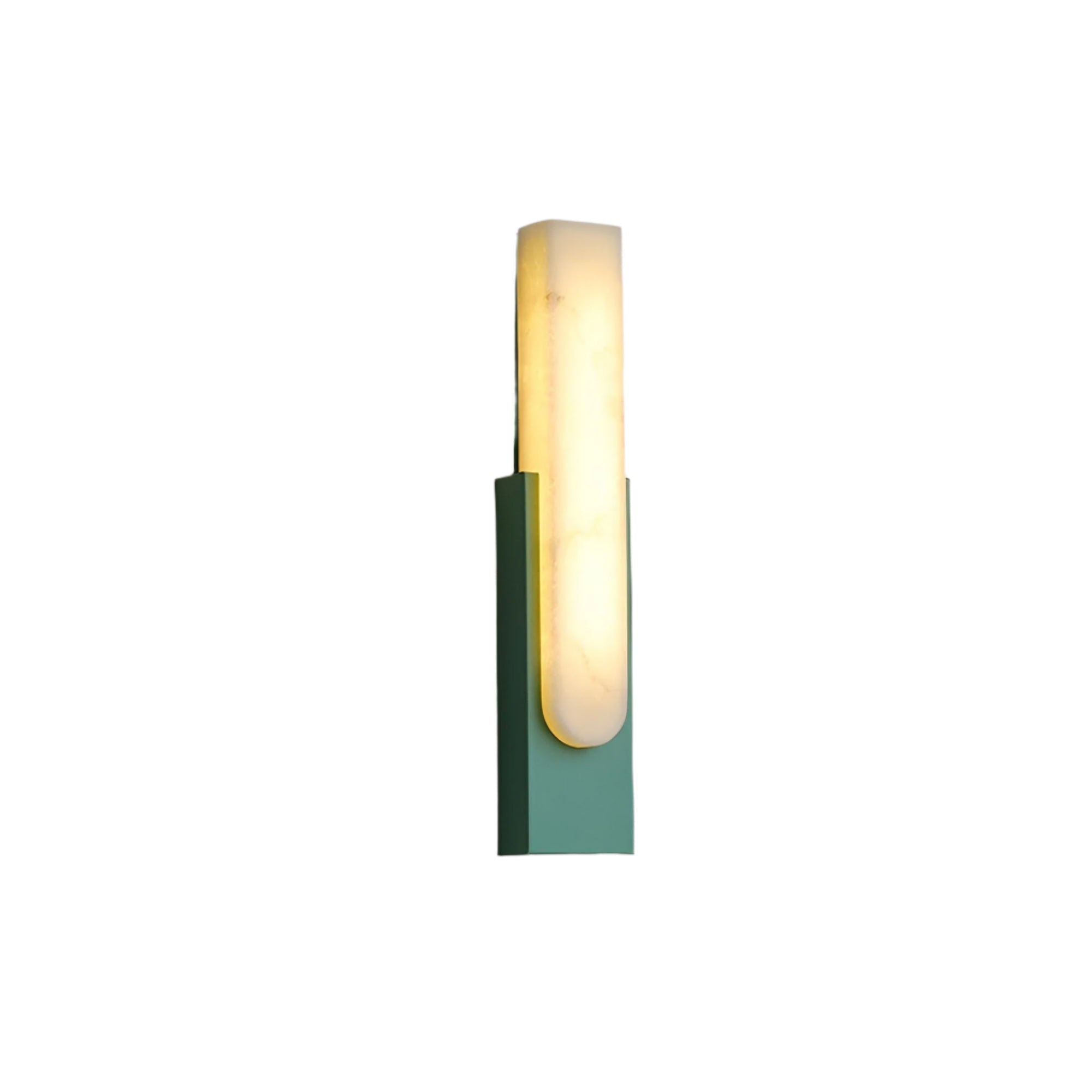 Modern Alabaster Wall Sconce with Brass Frame