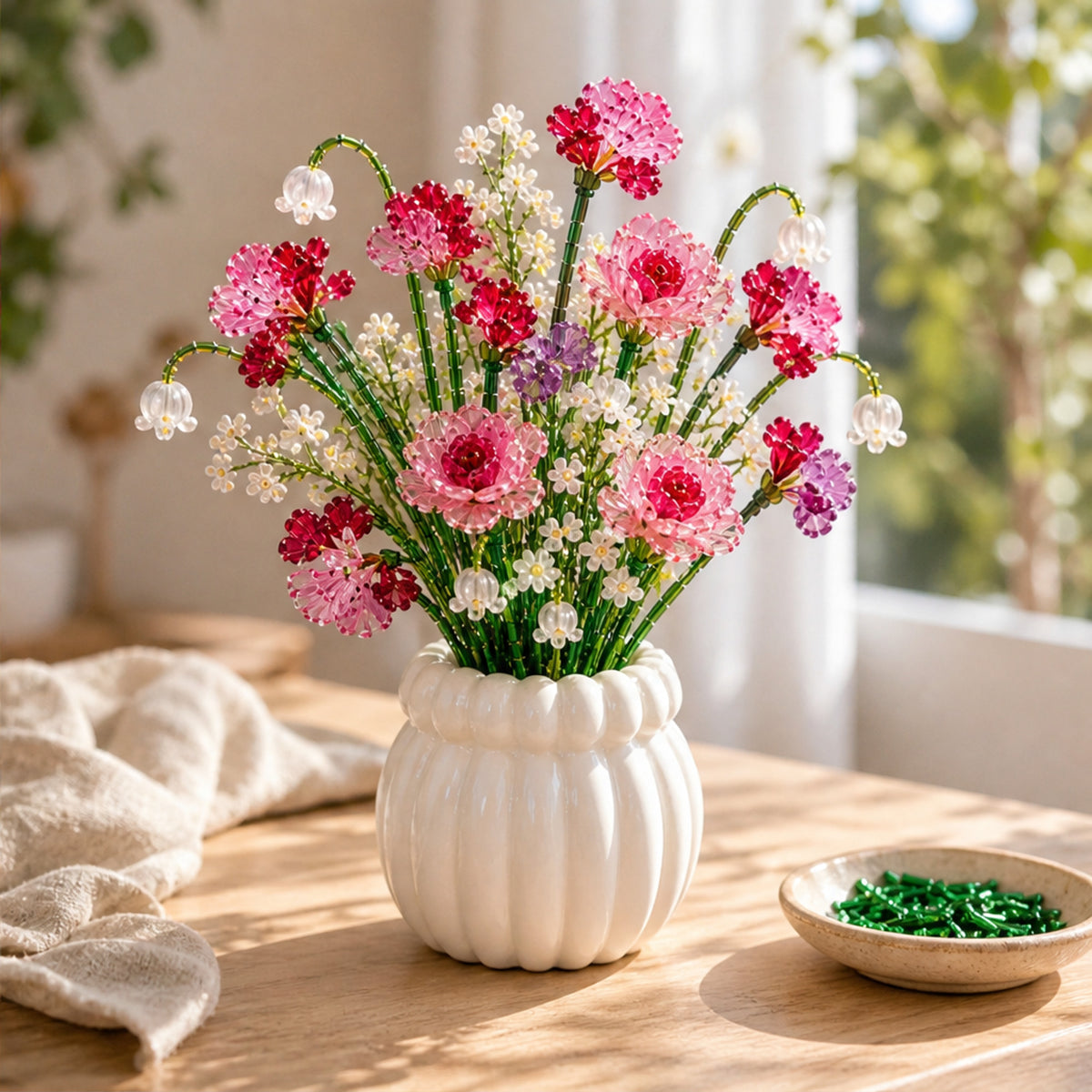 Beaded Flower Craft Kit Handmade Wildflower Bouquet Diy Set - Image 5
