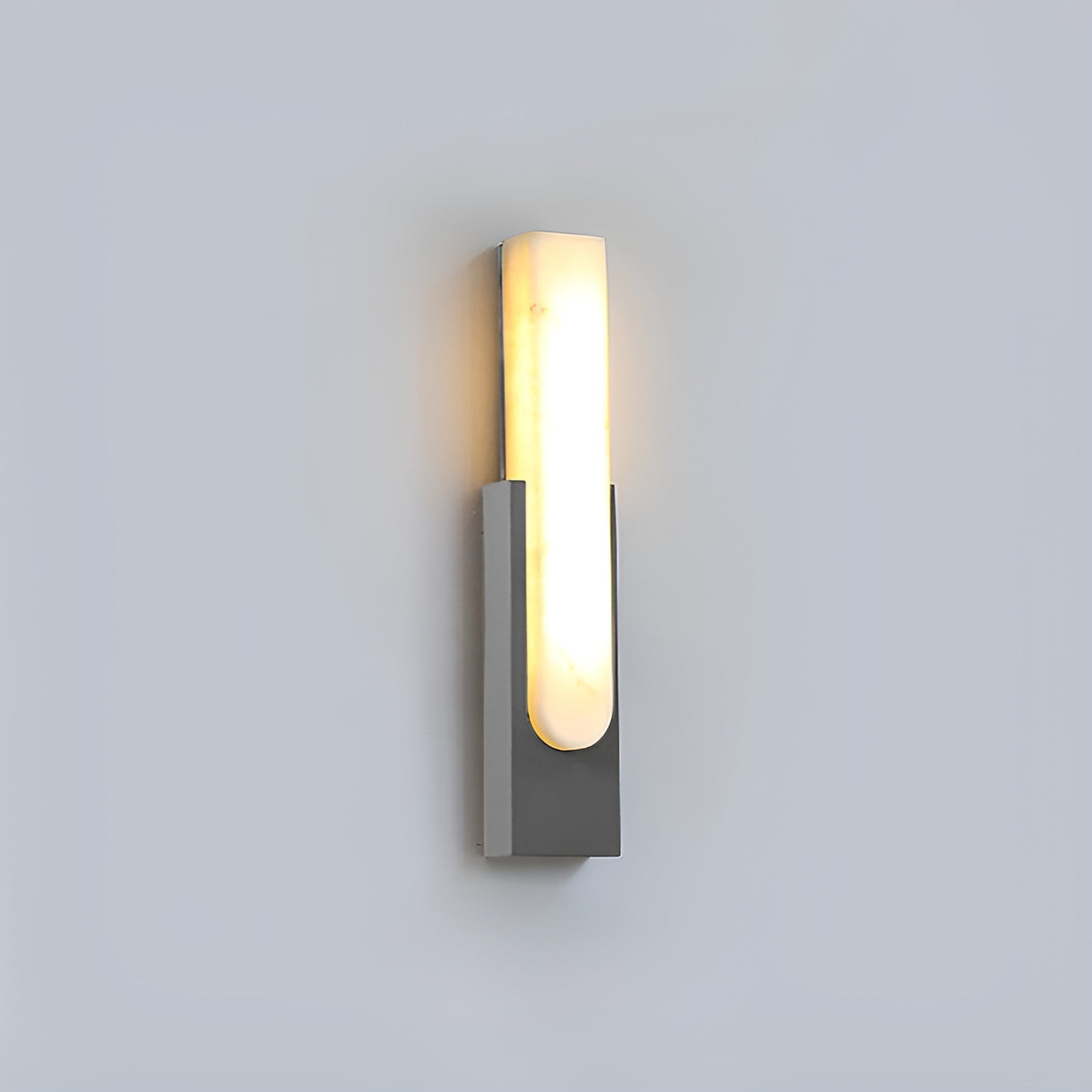 Modern Alabaster Wall Sconce with Brass Frame